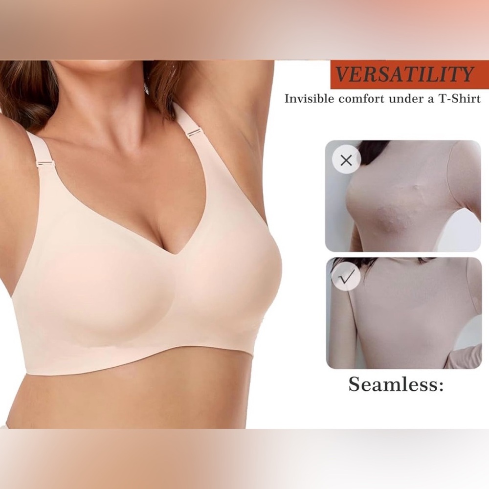 🆕 Cream Strapless Bra with Hook Closure - Picture 6 of 8